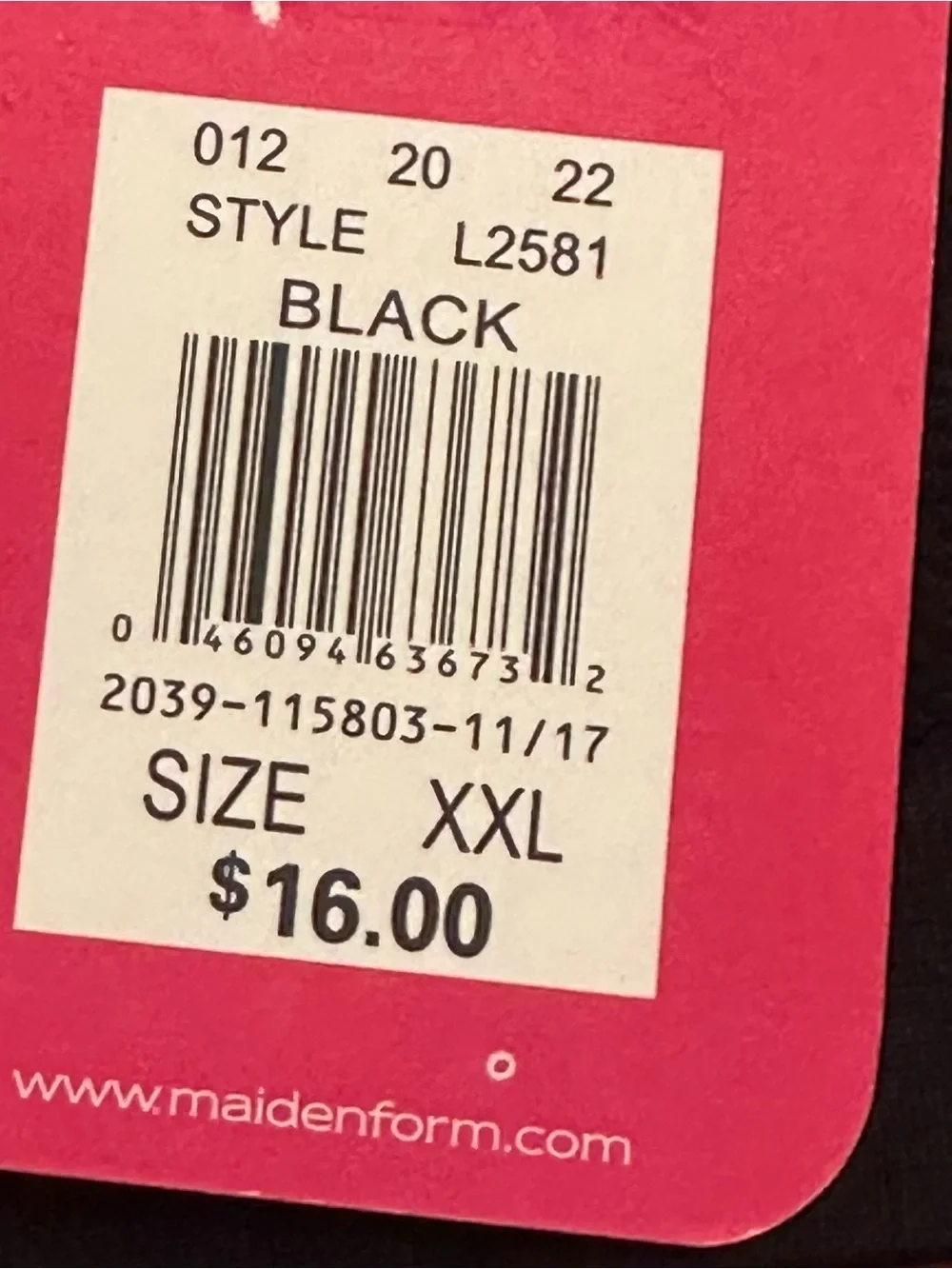 Maidenform Sport Girl Black Size XXL Racerback Sports Athletic Bra